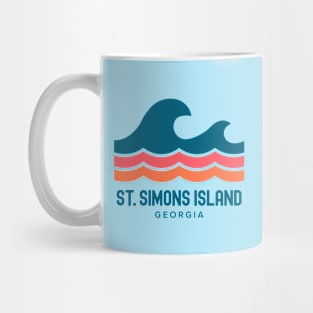 St Simons Island Georgia Vintage Wave Mug